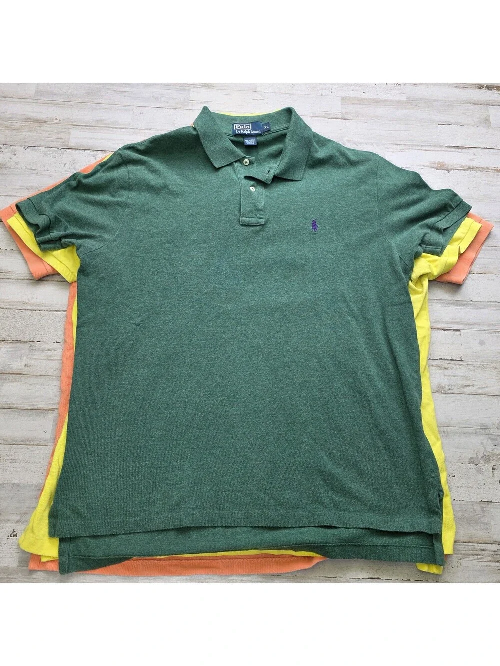 Polo Ralph Lauren Lot of 3 XL Short Sleeve Shirts Solid Colors Preppy Casual